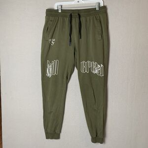 Kill Crew Joggers Men XL Green Sweatpants Athleisure Lounge Wolf Skater Grunge